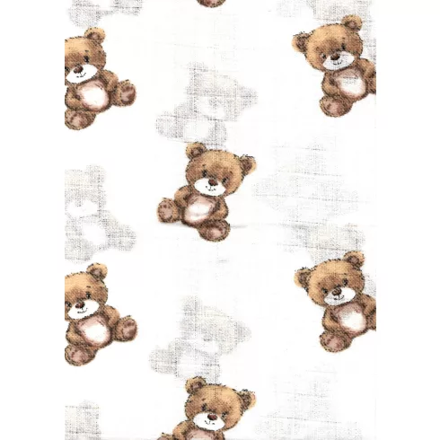 Mintás textil pelenka 1db-os - Barna kis maci 