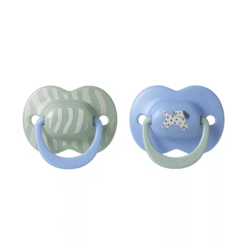 Tommee Tippee Ultimate Fit játszócumi 6-18 hó 2 db - kék/zöld kutyus