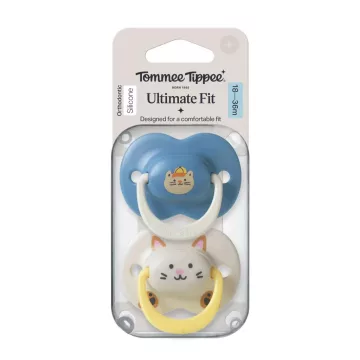   Tommee Tippee Ultimate Fit játszócumi 18-36 hó 2 db - cica mintával