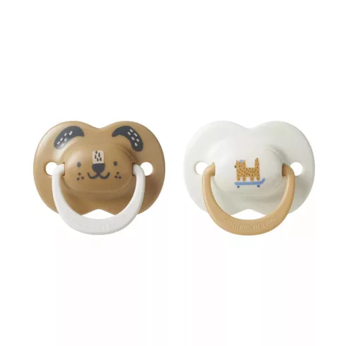 Tommee Tippee Ultimate Fit játszócumi 18-36 hó 2 db - krém/drapp kutyus