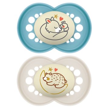   MAM Original Night 16 hó+ szilikon nyugtató cumi 2 db - Róka és Maci