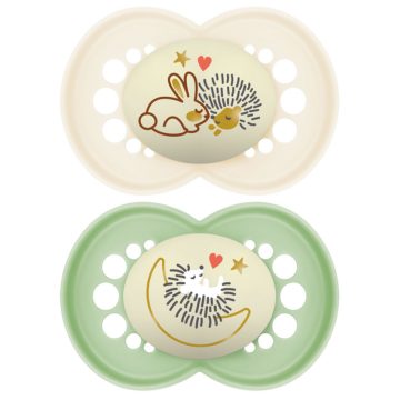   MAM Original Night 16 hó+ szilikon nyugtató cumi 2 db - Nyuszi és Süni 