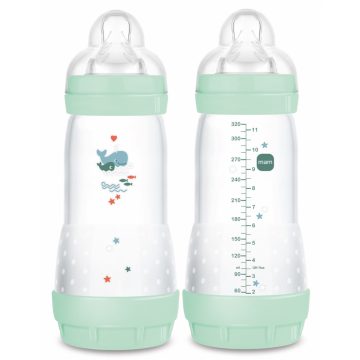 Mam Anti-Colic cumisüveg 320 ml  4 hó + menta bálna 