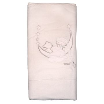 Trimex bélelt plüss takaró 70x100cm - maci fehér-klón