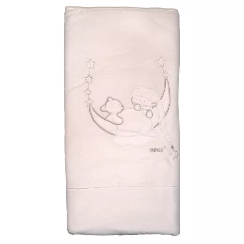 Trimex bélelt plüss takaró 70x100cm - maci fehér