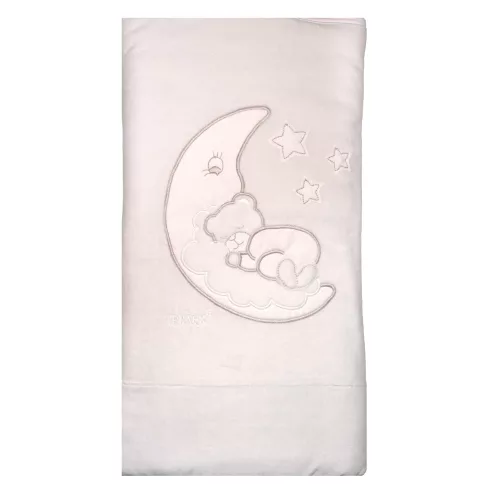 Trimex bélelt plüss takaró 70x100cm - holdas maci fehér