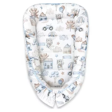 Baby Shop babafészek 55x75 cm - Kék repülő maci