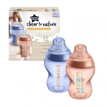   Tommee Tippee Closer To Nature 2*260ml cumisüveg 0+ - terrakotta/kék