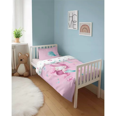 Pamut ágynemű huzat 90*120 cm - Kis Hableány rózsaszín 