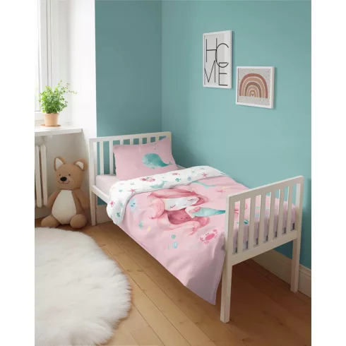 Pamut ágynemű huzat 90*120 cm - Kis Hableány púderrózsaszín 