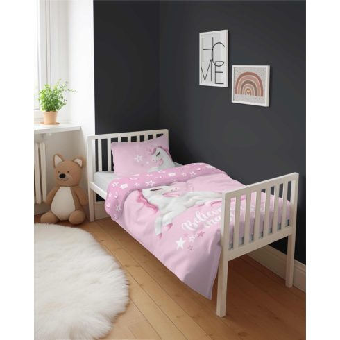 Pamut ágynemű huzat 90*120 cm - Believe in magic rózsaszín 