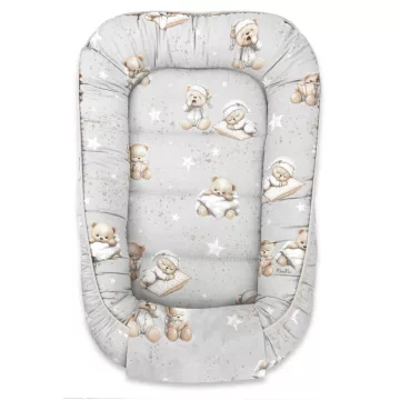 Baby Shop babafészek 55x75 cm - Jó Éjszakát szürke 