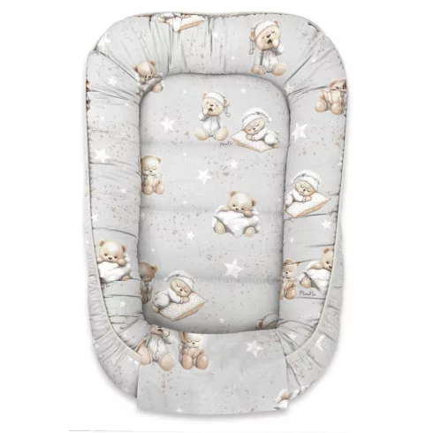 Baby Shop babafészek 55x75 cm - Jó Éjszakát szürke 