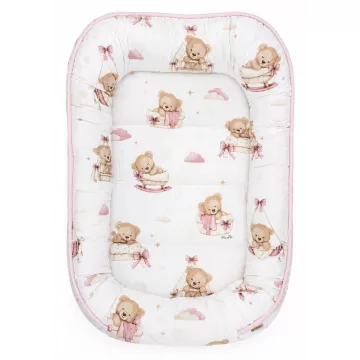 Baby Shop babafészek 55x75 cm - Mackó álom rózsaszín