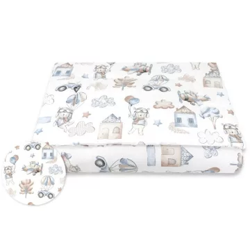   Baby Shop 2 részes babaágynemű 90x120 cm - Kék repülő maci 