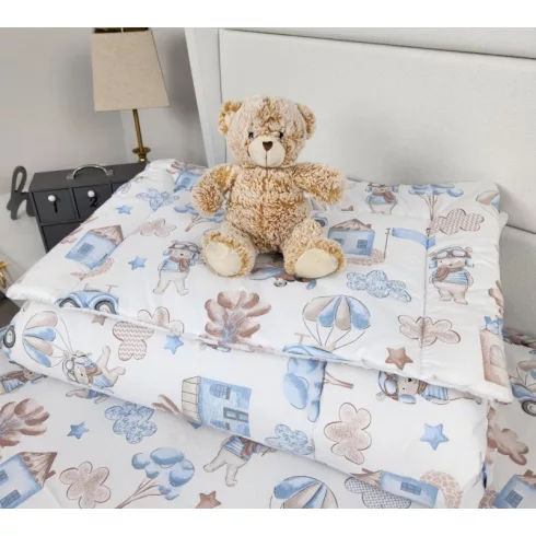 Baby Shop 2 részes babaágynemű 90x120 cm - Kék repülő maci 