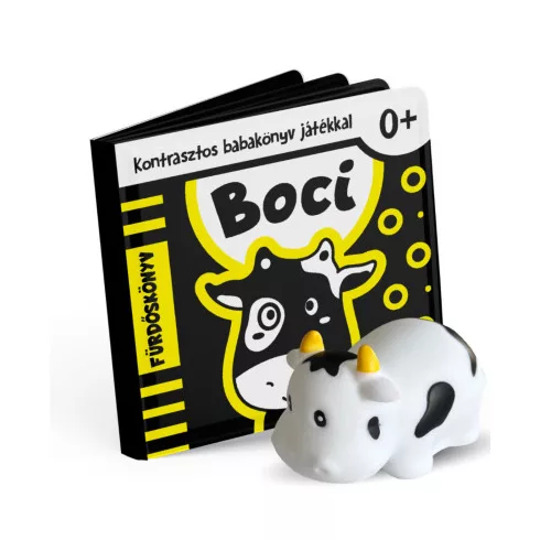 Boci kontrasztos fürdőskönyv játék figurával 0hó+