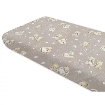  Baby Shop 60*120 cm pamut,gumis lepedő - Jó Éjszakát bézs 