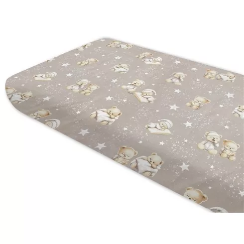 Baby Shop 60*120 cm pamut,gumis lepedő - Jó Éjszakát bézs 