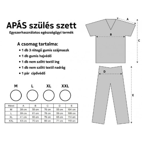 Apás szülés szett - XL méret