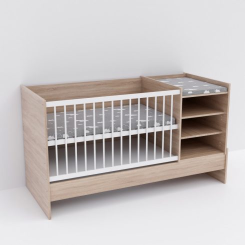 Baby Shop Basic – kombiágy (ágyneműtartó nélkül) sonoma tölgy