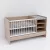 Baby Shop Basic – kombiágy (ágyneműtartóval) sonoma tölgy/bordázott fehér
