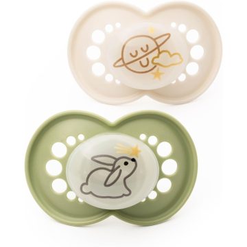   MAM Original Night 16 hó+ szilikon nyugtató cumi 2 db - nyuszi/bolygó-klón