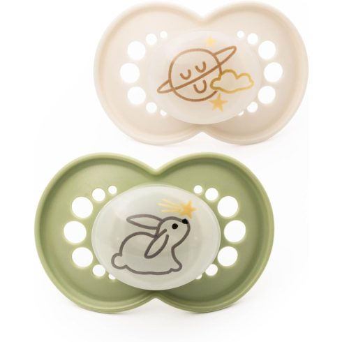 MAM Original Night 16 hó+ szilikon nyugtató cumi 2 db - nyuszi/bolygó-klón