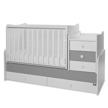 Lorelli Maxi Plus kombi ágy 70x160 - White/Stone Grey ÚJ 