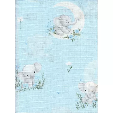 Mintás textil pelenka 1db-os - Kis elefánt kék