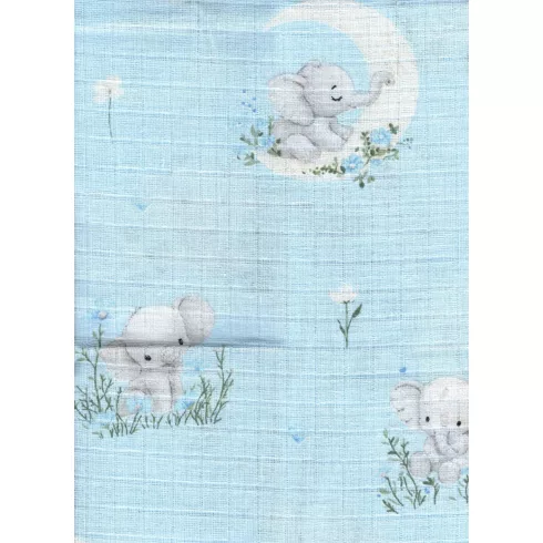 Mintás textil pelenka 1db-os - Kis elefánt kék