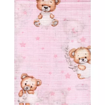 Mintás textil pelenka 1db-os - Maci  rózsaszín 