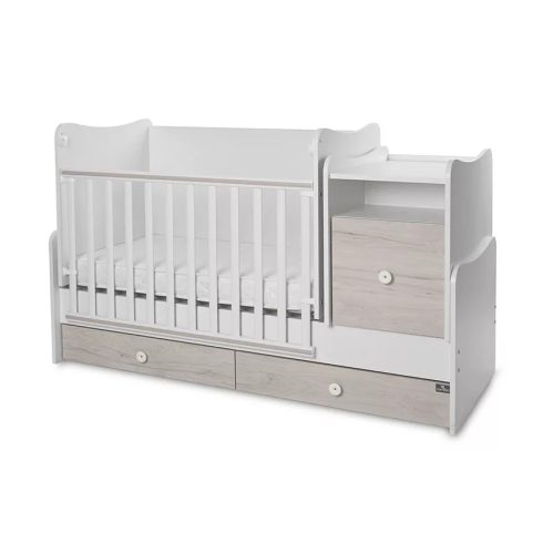 Lorelli Trend PLUS kombi ágy 70x165 - White & Light Oak ÚJ
