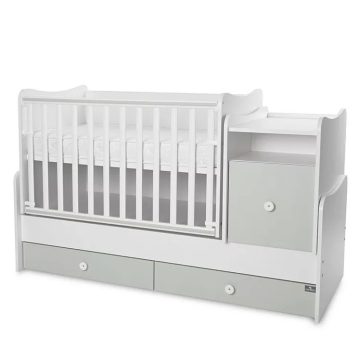   Lorelli Trend PLUS kombi ágy 70x165 - White & Milky Green ÚJ 