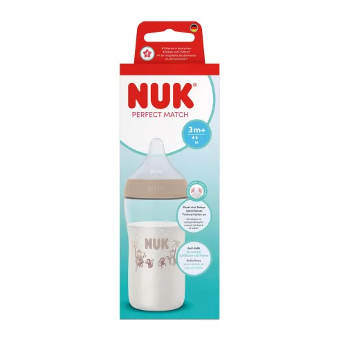 NUK Perfect Match Temperature Control cumisüveg 260 ml 3+hó - Majom 