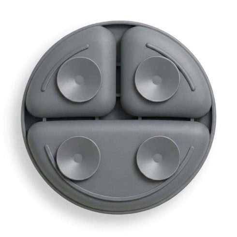 Bocioland szilikon osztott tányér tapadókoronggal  6m+ s.szürke