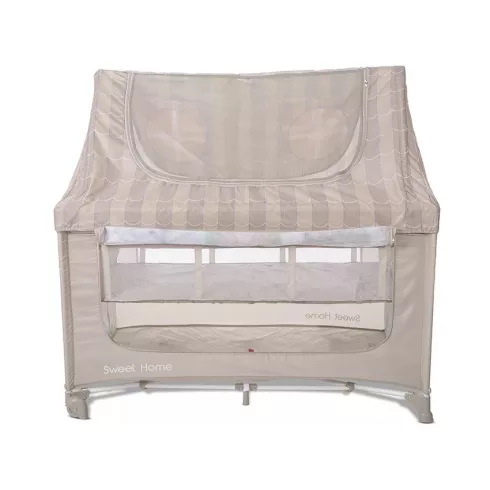 Lorelli Sweet Home 2, multifunkciós utazóágy tetővel - Beige 