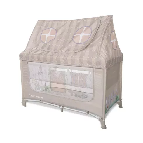 Lorelli Sweet Home 2, multifunkciós utazóágy tetővel - Beige 