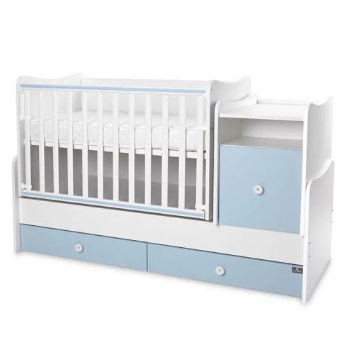 Lorelli Trend PLUS kombi ágy 70x165 - White Baby Blue