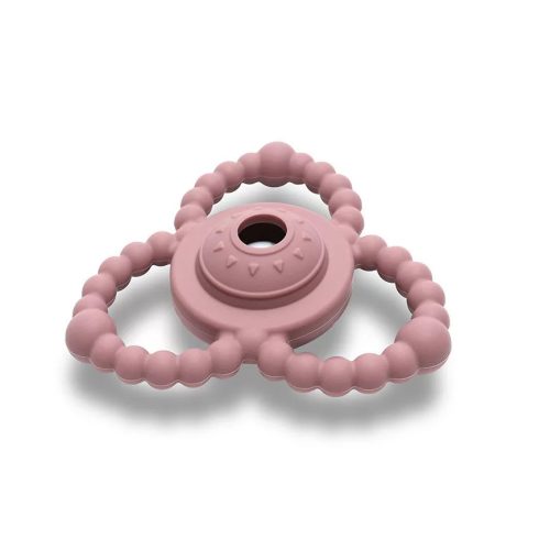 Lorelli Természetes szilikon csörgő-rágóka - Deep Pink 