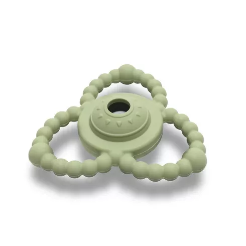 Lorelli Természetes szilikon csörgő-rágóka - Fresh Green 