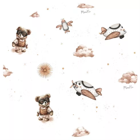 Baby Shop 60*120 cm pamut,gumis lepedő - bézs maci