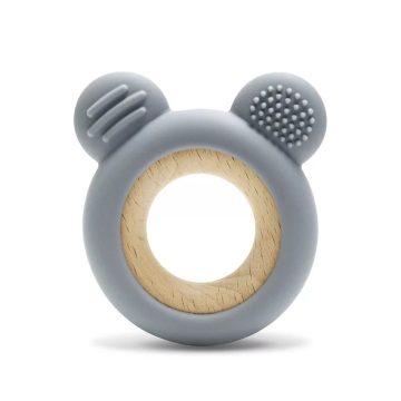 Lorelli Maci szilikon és bükkfa rágóka - Grey 