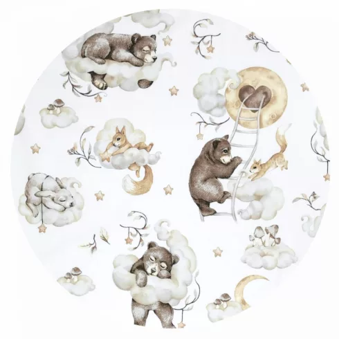 Baby Shop 3 részes ágynemű garnitúra - Felhőn alvó állatok bézs