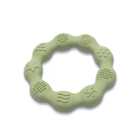 Lorelli Természetes szilikon rágóka karika - Fresh Green 