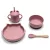 Lorelli Természetes szilikon 4 db-os étkészlet - Deep Pink 
