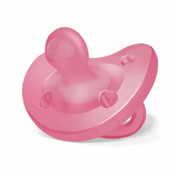   Chicco Physio Soft cumi 16-36 hó puha szilikon - rózsaszín