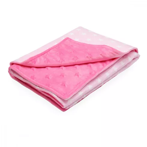 Scamp Minky kétoldalú takaró 75*100 cm  - Pink Rosa Stars
