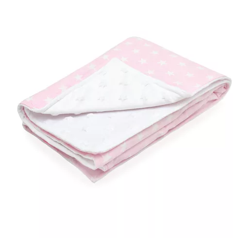 Scamp Minky kétoldalú takaró 75*100 cm  - Pink Stars
