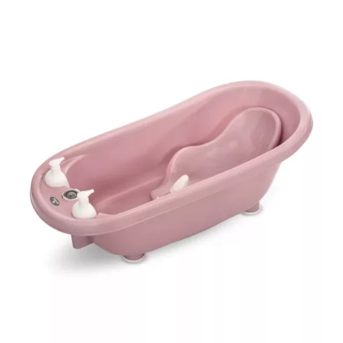 Lorelli kád leeresztő dugóval, babatartóval 88 cm + kádállvány - Nordic Pink